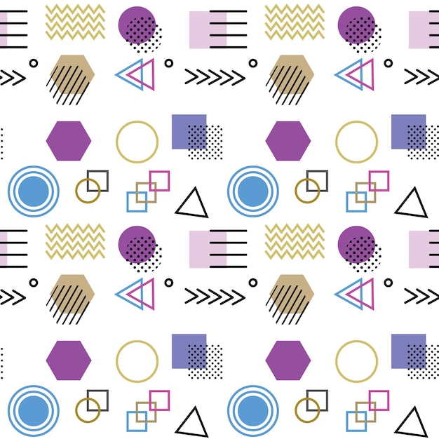memphis style with geometric pattern vector illustration with geometric figures