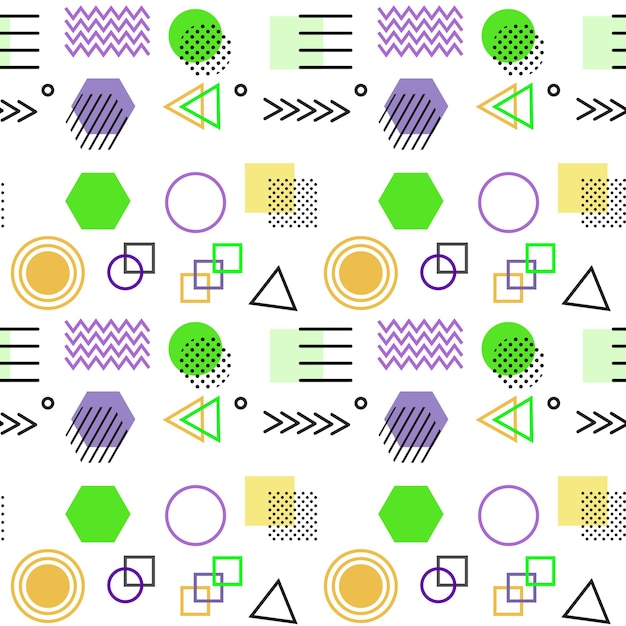 memphis style with geometric pattern vector illustration with geometric figures
