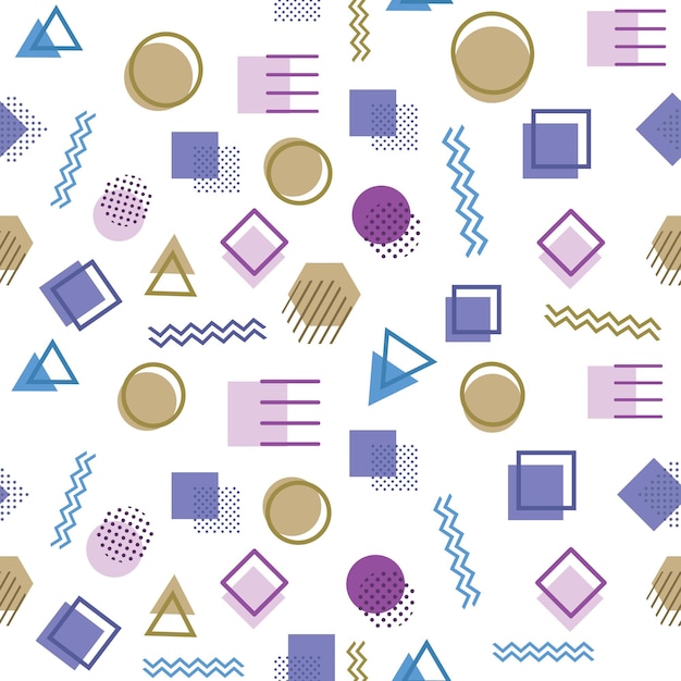memphis style with geometric pattern vector illustration with geometric figures