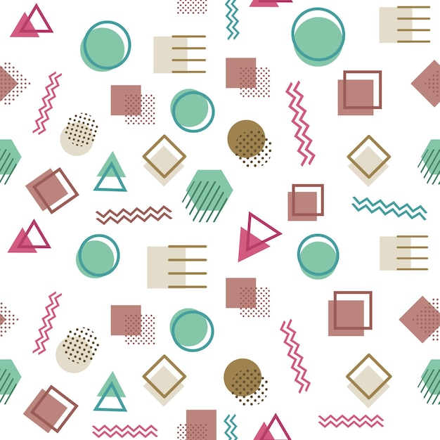 memphis style with geometric pattern vector illustration with geometric figures