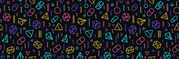 Memphis vector pattern consisting geometry shape