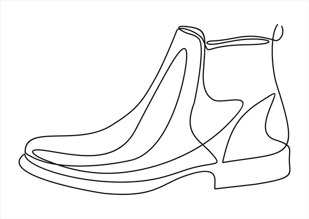 Men's Shoes continuous one line drawing minimalism design