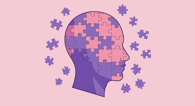 Mental Health and Mind Puzzle Concept
