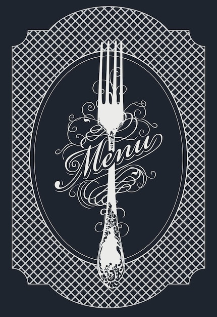 menu cover with fork