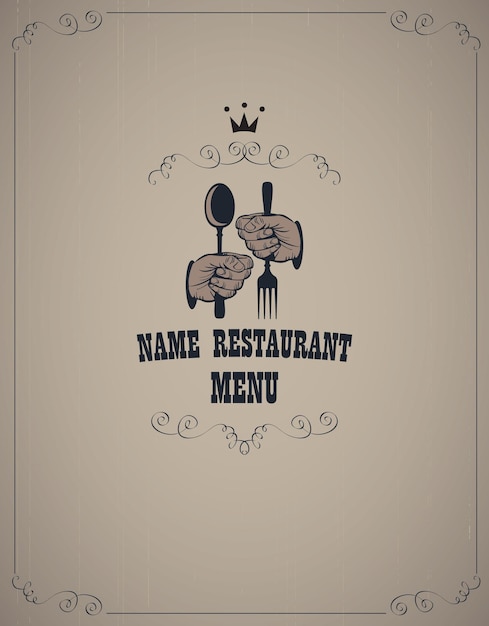 menu for restaurant with cutlery in hand