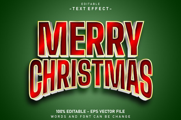 merry christmas editable text effect 3 d emboss style design