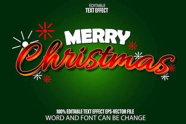 Merry Christmas Editable Text Effect Flat Gradient Style