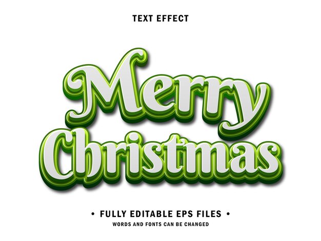 Merry Christmas editable text effect Vector