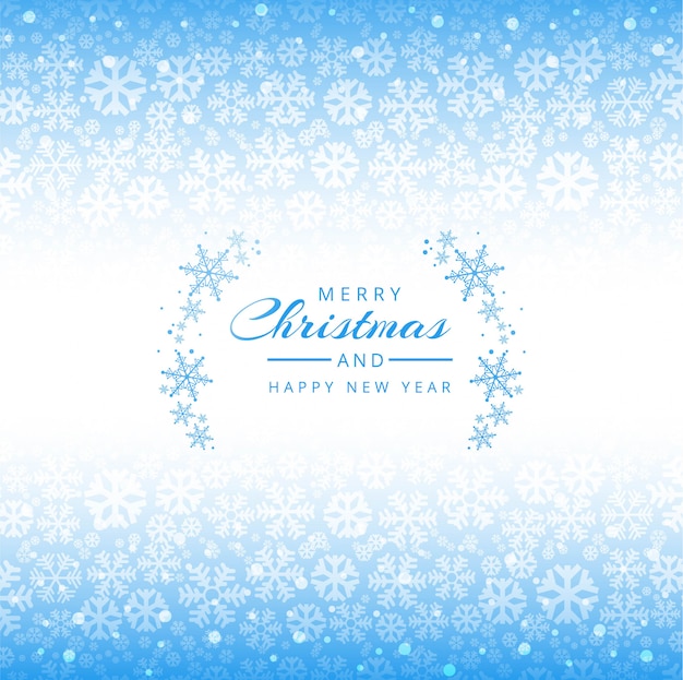 Merry Christmas snowflakes blue background