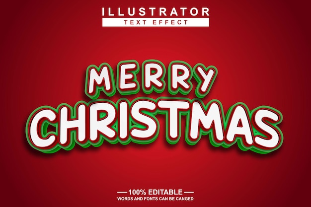 merry christmas text effect editable