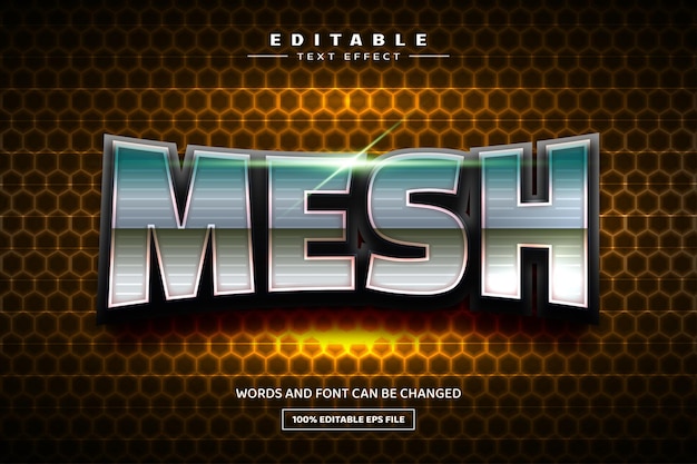 Mesh 3D editable text effect template