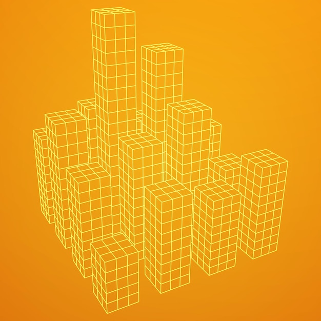 Mesh Cubes City Array