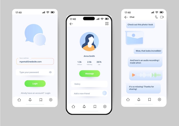 message app concept in flat design a convenient and minimalist application
