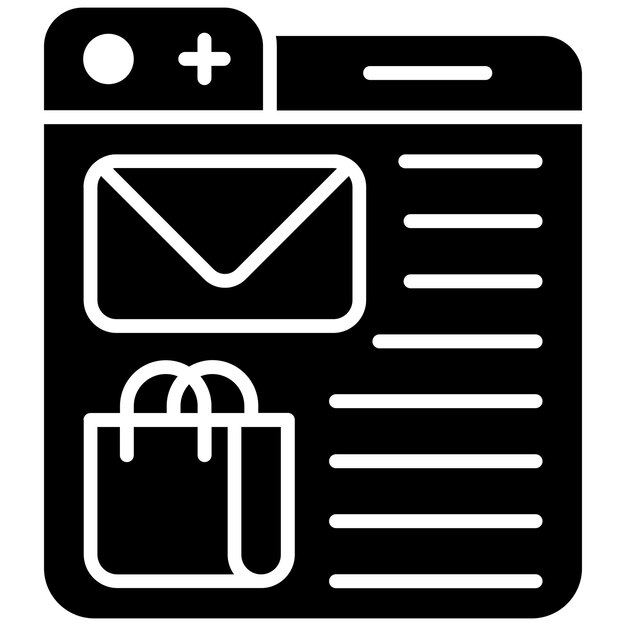 Message Glyph Solid Black Illustration