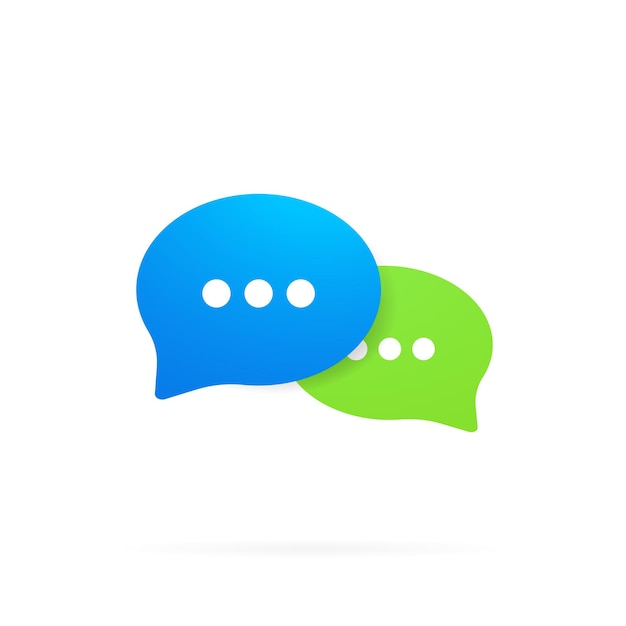 message icon in flat design. communication. conversation sign. chat. vector on isolated white background. eps 10.