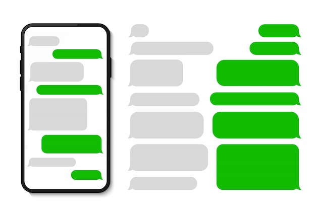 message phone template chatting sms template bubbles