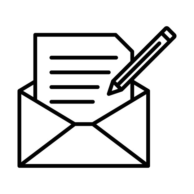 Message writing icon outline set sign