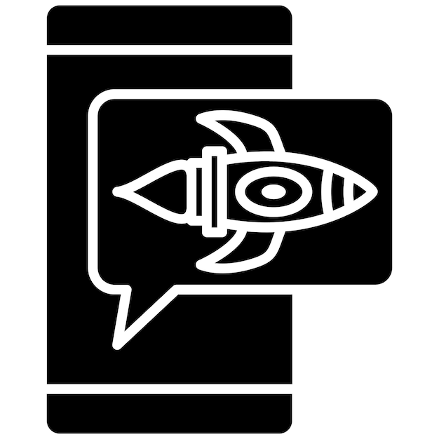 Messaging Glyph Solid Black Illustration