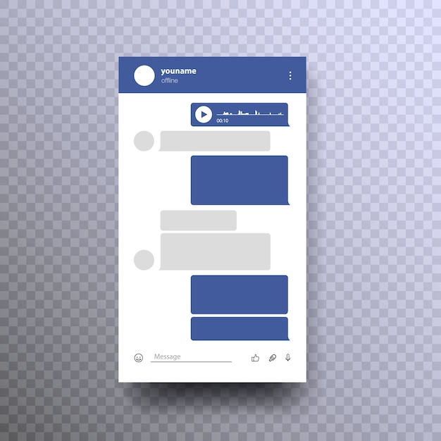 Messenger Mock up. Template Social network