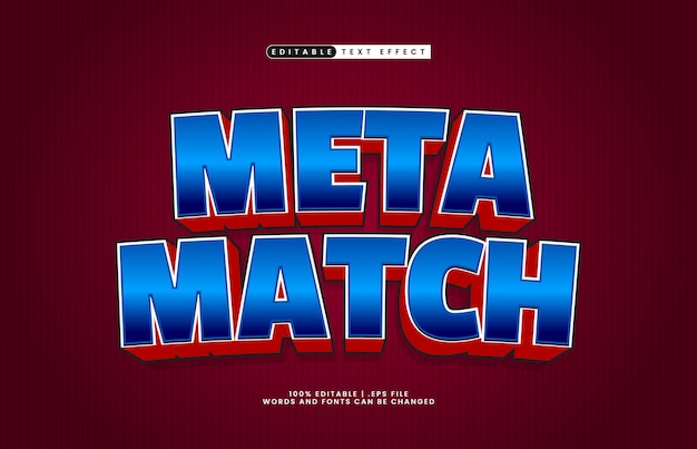 meta match editable text effect with a game and play text style