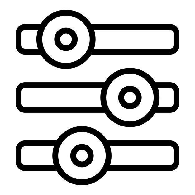 Metal buttons interface icon Outline Metal buttons interface vector icon for web design isolated on white background