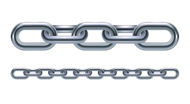 metal chain links  illustration  on white background