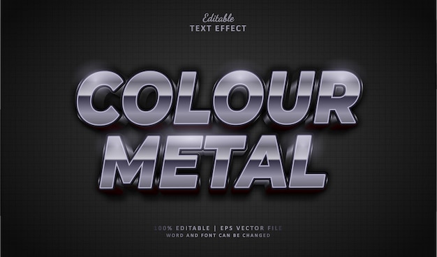 metal colour editable text effect style 3d chome silver