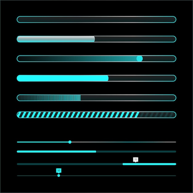 metal elements and frames for games neon elements for games frames and buttons vector illustrati