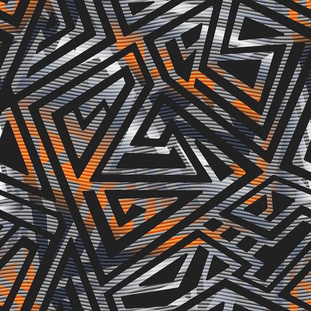 Metal geometric pattern with carbon effect