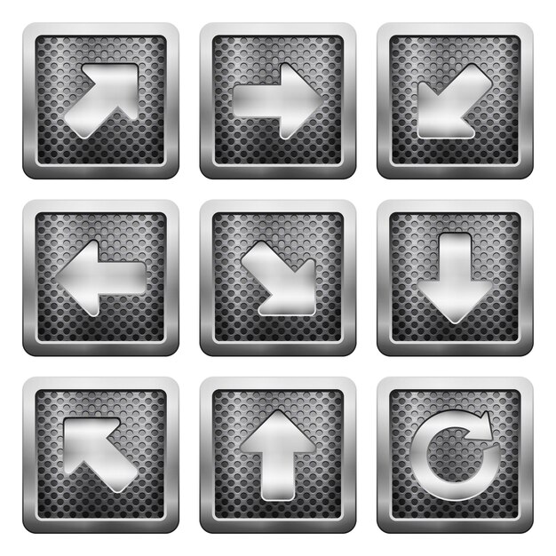 Metal grid icons