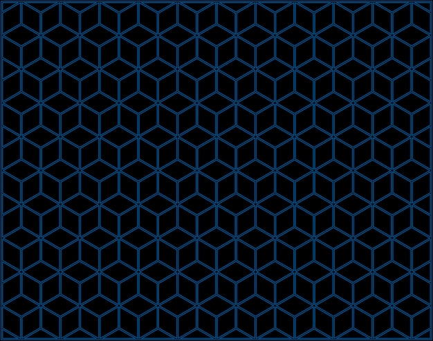 metallic blue geometric cube on black background
