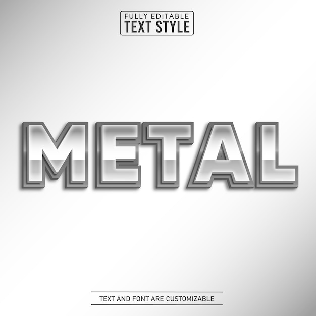 metallic chrome and iron shining editable text effect