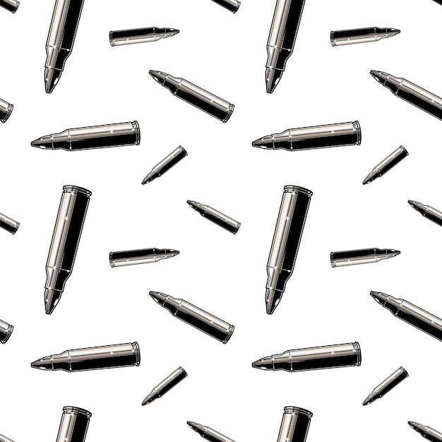 metallic chrome bullets pattern repeated seamless vector background texture