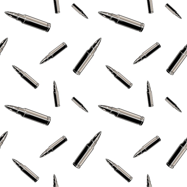 metallic chrome bullets pattern repeated seamless vector background texture