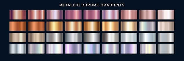 Metallic Chrome Purple Gradients 07