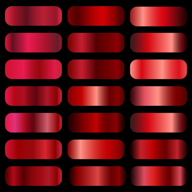 metallic red gradient collection vector shiny red gradient background set