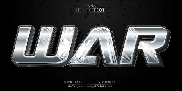 Metallic silver editable text effect on crack textured black background