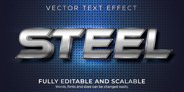 metallic steel text effect editable shiny and elegant text style