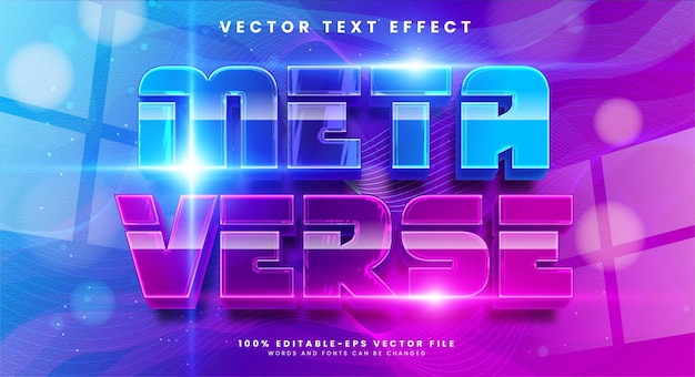 Metaverse 3D redigerbar teksteffekt, der passer til digital teknologi
