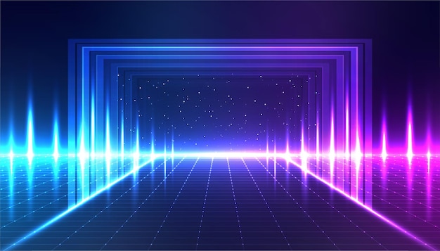 Metaverse abstrakt baggrund koncept Perspektiv laser grid