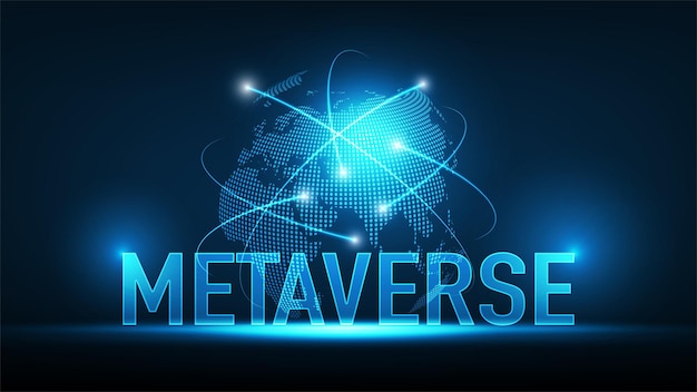 Metaverse digital world smart futuristic interface technology background Vector Illustration