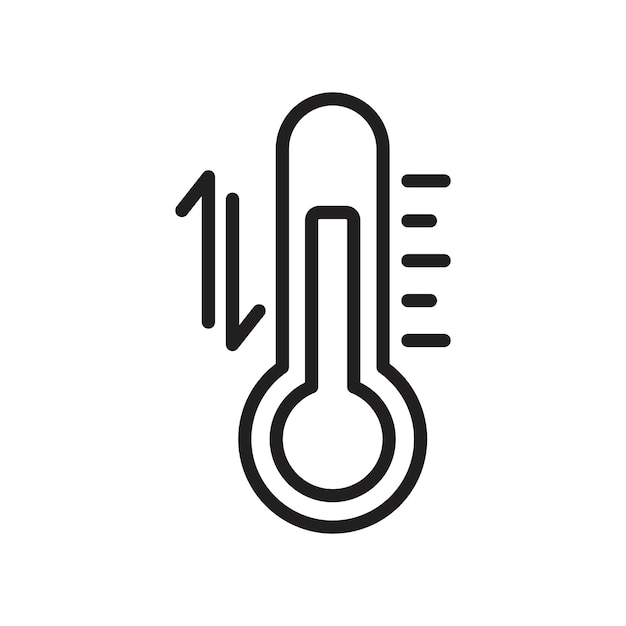 meteorology thermometer measuring icon simple thin outline