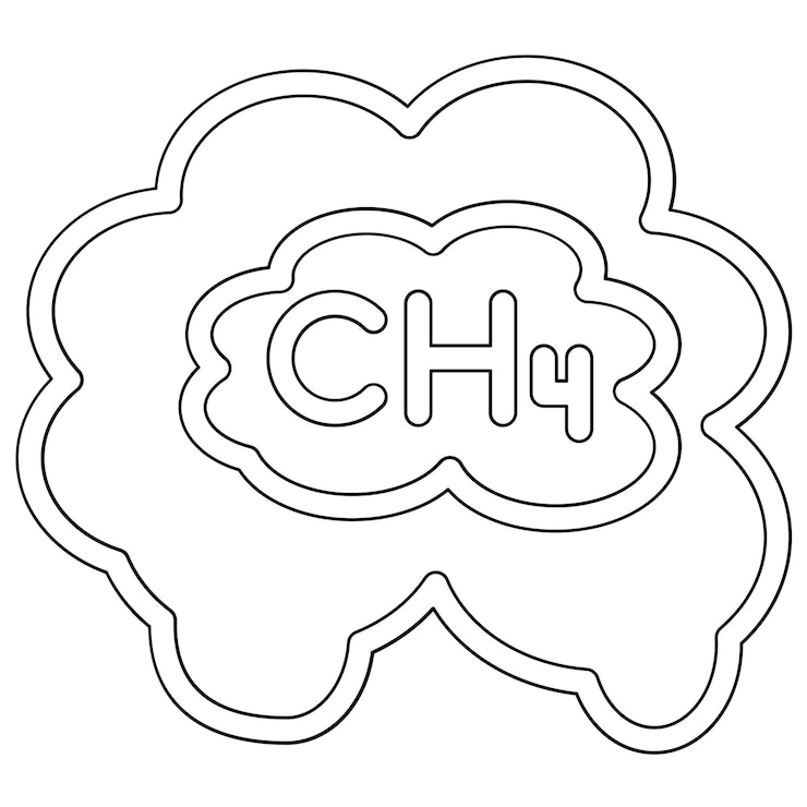 Vektör methane vector icon illustration of nuclear energy iconset