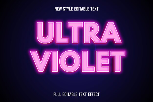 Metin efekti 3B ultra viyole rengi beyaz ve pembe gradyan