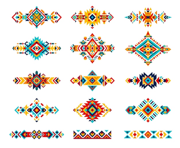 Mexican ethnic motif, tribal ornament, patterns