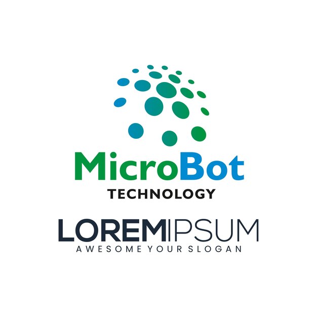 Micro Bot Technology logo in green and blue color