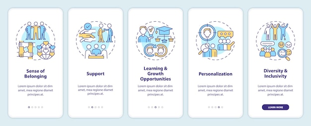Micro community benefits onboarding mobile app screen