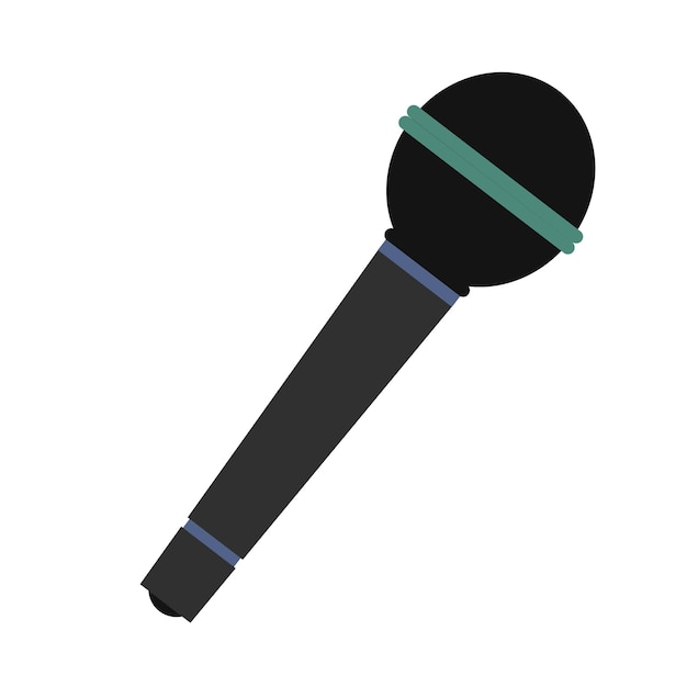 Microphone flat icon isolated on white background