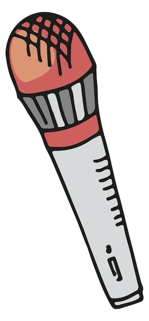 Microphone icon Hand drawn sound record device