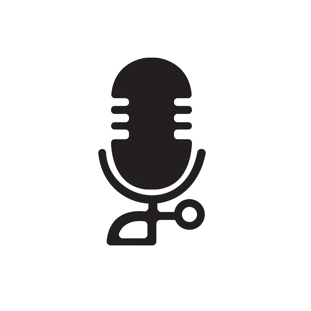 microphone icon on white background music symbol vector illustration